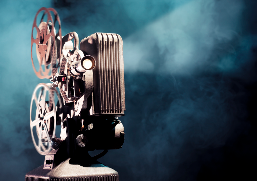 Vintage 35mm film projector — cinematic studios